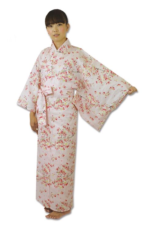 Yukata - Kimono japonais 100% coton motif Branches de cerisier