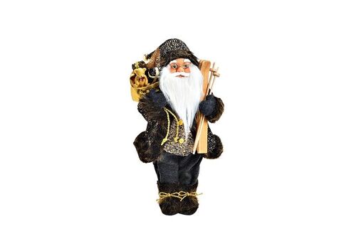 Nikolaus aus Textil, Kunststoff Schwarz, gold (B/H/T) 24x46x20cm