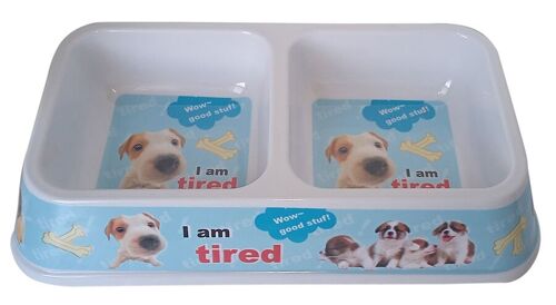 2 seater food bowl for pets. Dimension: 29x16x6cm SP-220