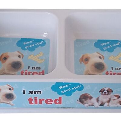 2 seater food bowl for pets. Dimension: 29x16x6cm SP-220