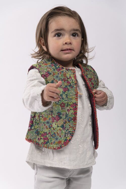 Gilet bébé patchwork liberty