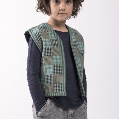 Mint patchwork children's vest