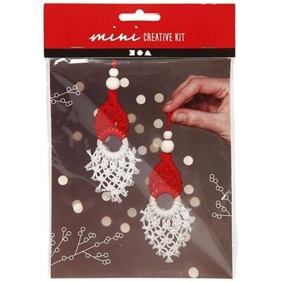 Kit Macramé fai da te - Elfi di Natale - 14 cm - 2 pz