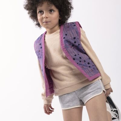 Gilet da bambino patchwork mirtillo