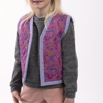 Children's fuchsia liberty quilt vest
