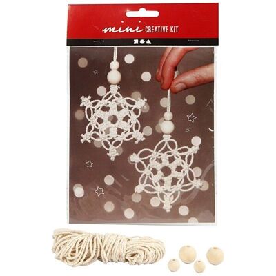 Kit Macramè fai da te - Stelle di Natale - 10 cm - 2 pz