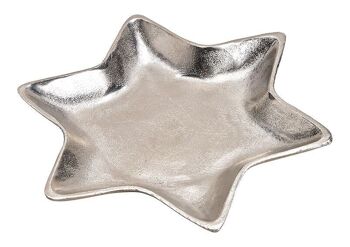 Assiette décorative étoile en métal argenté (L/H/P) 26x2x26cm