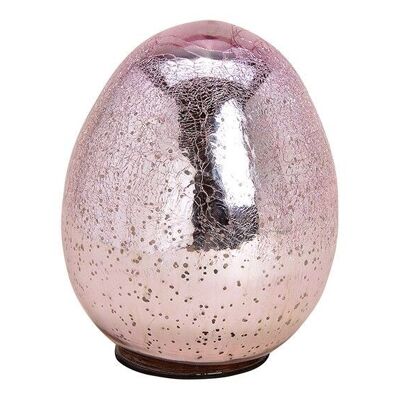 Ottica lucida uovo di Pasqua in vetro rosa / rosa (L / A / P) 14x20x14cm