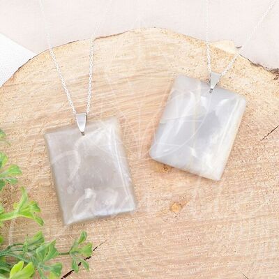 Flat Stone Pendant Rectangle Moonstone Beige AA 35 to 45mm (1 PIECE)