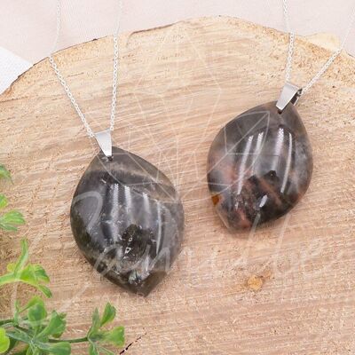 Free Form Platform Stone Pendant Black Moonstone AA 35 to 45mm (1 PIECE)