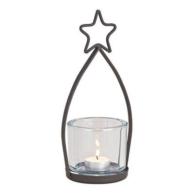 Canto lantern made of metal / glass black (W / H / D) 10x25x10cm