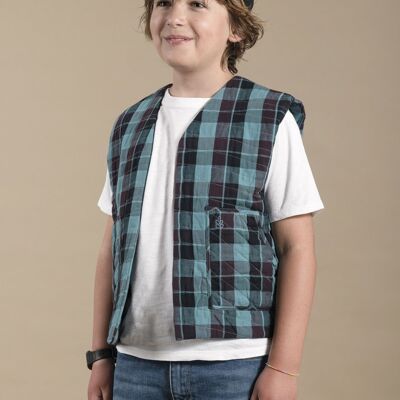 Gilet enfant émeraude quilt