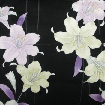 Yukata - Kimono japonais 100% coton motif Fleur de Lys 2