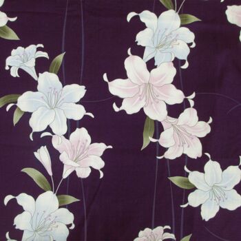 Yukata - Kimono japonais 100% coton motif Fleur de Lys 4