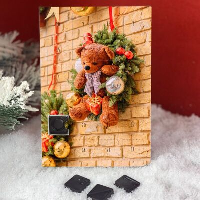 Teddybär-Weihnachtskranz-Adventskalender