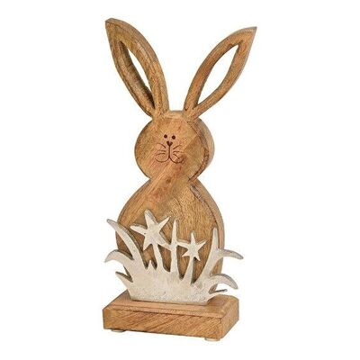 Brown wooden rabbit stand (W / H / D) 12x26x5cm