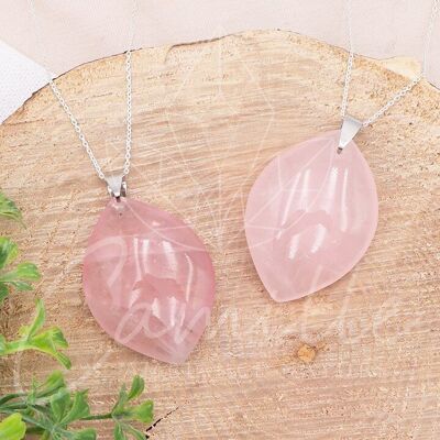 Pendentif Pierre Plate Forme Libre Quartz Rose AA 35 à 45mm (1 PIECE)