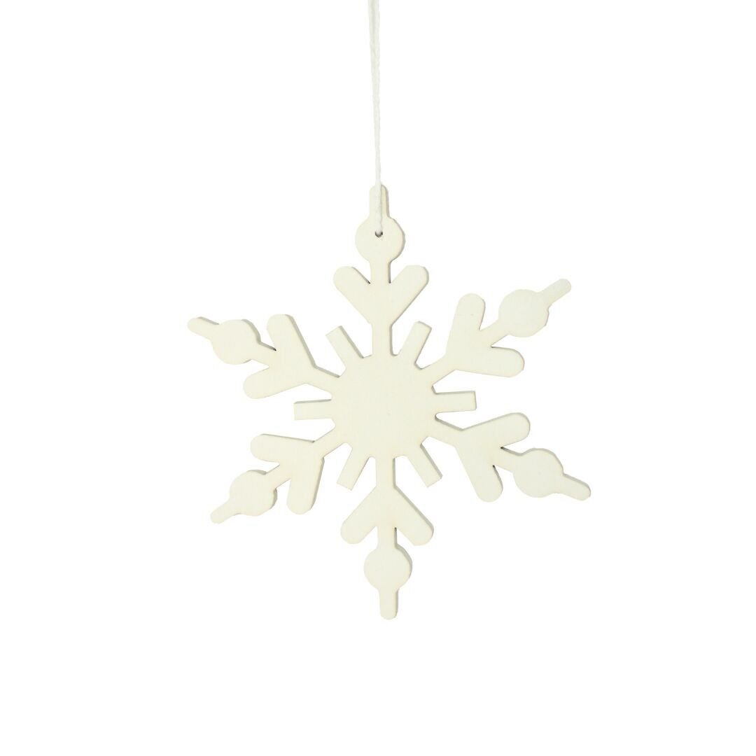 Pallina di Natale - Fiocco di neve - Bianco - Appendiabiti per albero di Natale - Scimmia hippie
