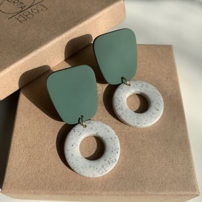 Tao clip-on earrings - Eucalyptus green