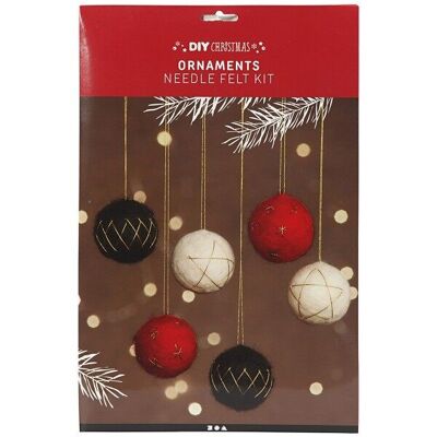 DIY felting kit - Christmas balls - 6 pcs
