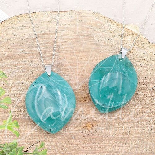 Pendentif Pierre Plate Forme Libre Amazonite AA+ 35 à 45mm (1 PIECE)