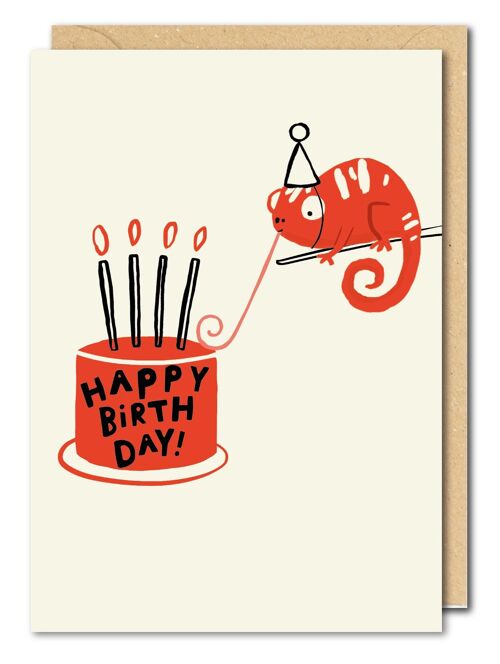 Chameleon Birthday Card