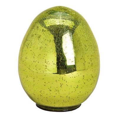 Huevo de Pascua con aspecto de vidrio de vidrio verde (An / Al / Pr) 14x20x14cm
