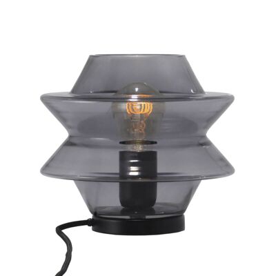 Table lamp in anthracite gray blown glass