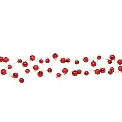 Light chain 80 LED with 40 balls 4cm 5cm made of plastic red (W / H) 12x284cm