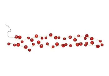 Chaîne lumineuse 80 LED avec 40 boules 4cm 5cm en plastique rouge (L / H) 12x284cm