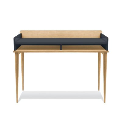 Compact desk in anthracite gray natural oak