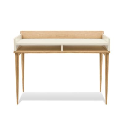 Compact desk in sand white natural oak