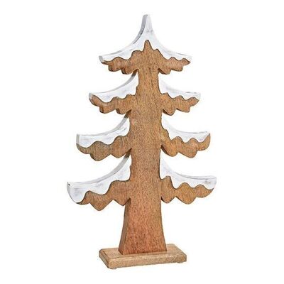 Fir tree with snow made of wood brown (W / H / D) 28x45x6cm
