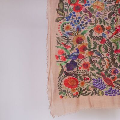 Wool blend scarf – Beige – Flora & Fauna