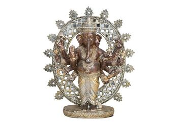Ganesha en poly marron (L / H / P) 24x28x11cm