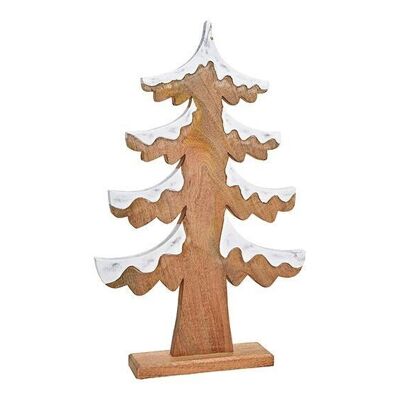 Fir tree with snow made of wood brown (W / H / D) 38x60x7cm