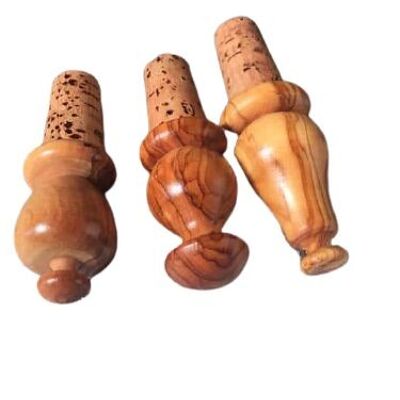 Bouchons coniques à bouteilles en bois d'oliviers