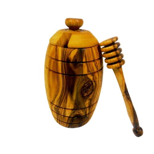 Pots à miel et sa cuillère en Bois d'Olivier - 250ml