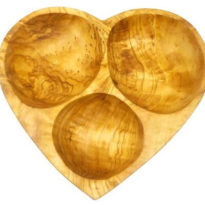 Raviers en forme de cœur en Bois d'Olivier - 20cm x 18cm