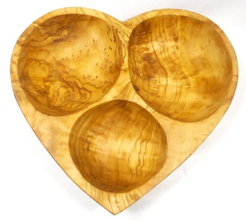 Raviers en forme de cœur en Bois d'Olivier - 32cm x 10cm
