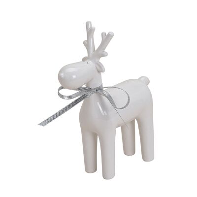 White ceramic elk with bow