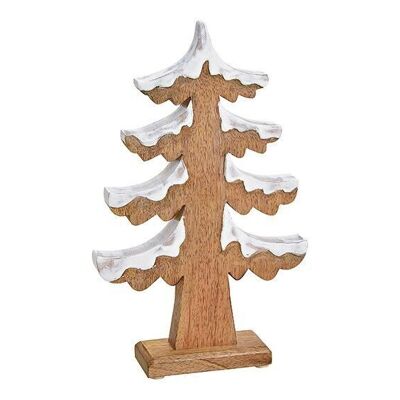 Fir tree with snow made of wood brown (W / H / D) 18x30x5cm