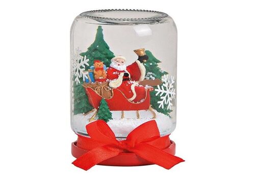 Schneekugel Weckglasform Weihnachtsmann aus Glas Bunt (B/H/T) 7x9x7cm