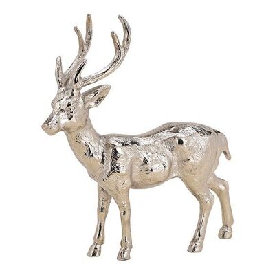 Cervo in metallo argento (L/A/P) 33x35x9cm
