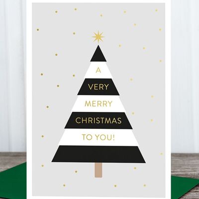 Tarjeta plegable: Una muy feliz Navidad, HF Metallic