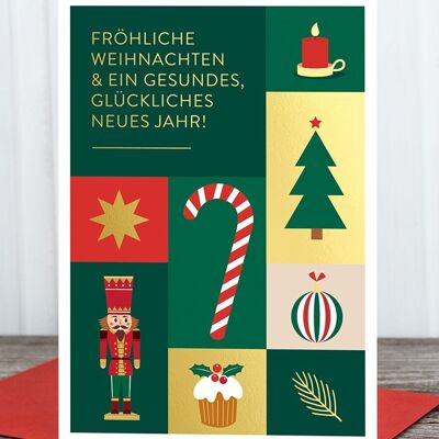 Folding card: Christmas collage, HF metallic