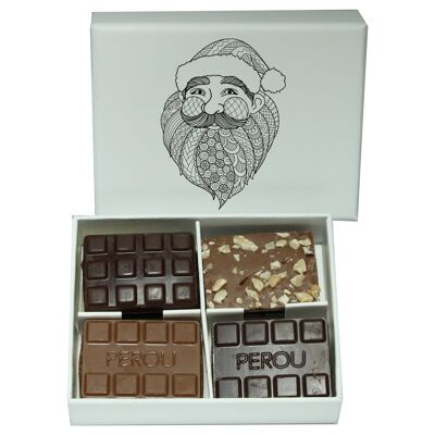 SCATOLA DA 12 CIOCCOLATI CON DISEGNO DI BABBO NATALE