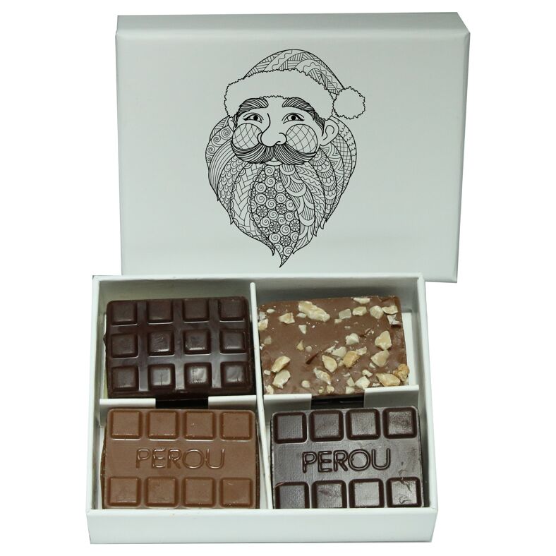 Coffret Joyeux Noël - Père Noël et ballotin de chocolats sans sucre