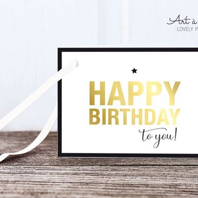 Gift tag: Birthday, metallic frame