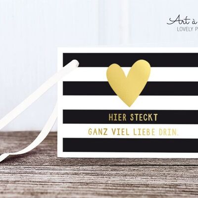 Geschenkanhänger: Ganz viel Liebe, Metallic